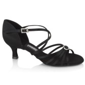 Latin női tánccipő 2´´=5cm kiszélesedő sarokkal: Freed of London Sophia model - Black (Fekete)